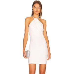 SOLACE LONDON Kami Crystal-Embellished Mini Dress in White Size 0 NWT